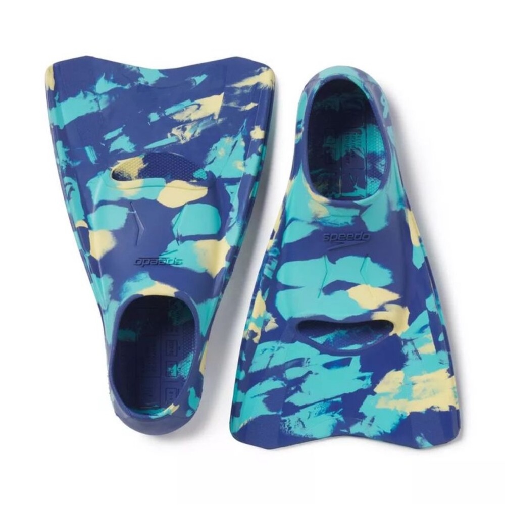 Speedo Kids' Swim Fin in Blue Marble, Small (9-10)